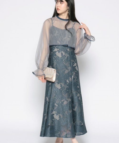 formformfaオリジナル】3wayシフォンボレロ&レースキャミドレス/結婚式 