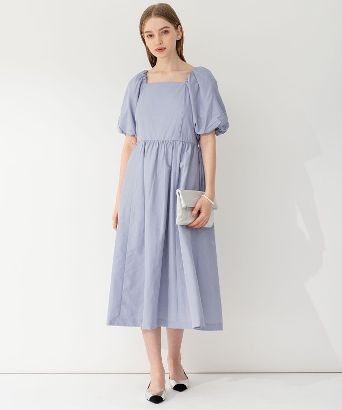 新品タグ付き 23区　【APPLAUDIR】スクエアネックタフタ ドレス APPLAUDIR】スクエアネックタフタ ドレス （ドレス）｜23区 / ニジュウ