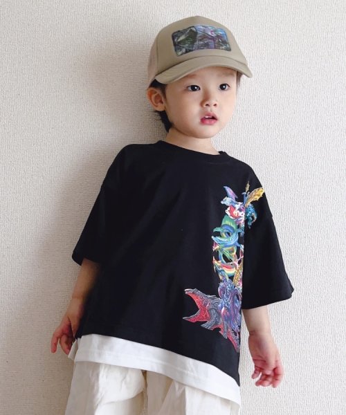 SHOO・LA・RUE(Kids) (シューラルーキッズ)/【最強王図鑑×SHOO・LA・RUE】裾レイヤードTシャツ/img15