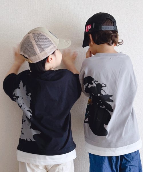 SHOO・LA・RUE(Kids) (シューラルーキッズ)/【最強王図鑑×SHOO・LA・RUE】裾レイヤードTシャツ/img17