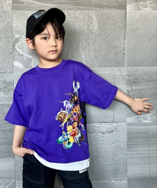 SHOO・LA・RUE(Kids) (シューラルーキッズ)/【最強王図鑑×SHOO・LA・RUE】裾レイヤードTシャツ/img18