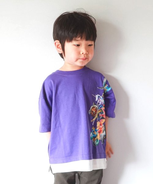 SHOO・LA・RUE(Kids) (シューラルーキッズ)/【最強王図鑑×SHOO・LA・RUE】裾レイヤードTシャツ/img20