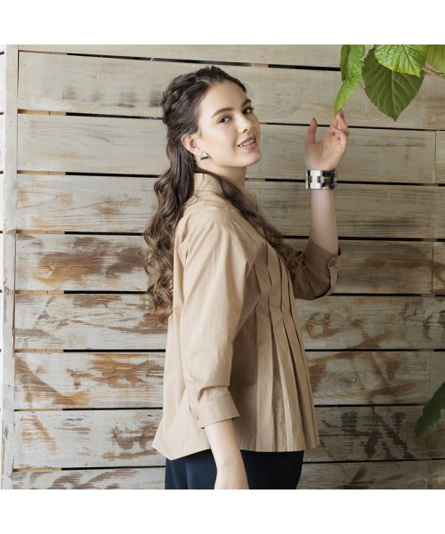 【S・Mサイズ】綿ローンソフトワッシャー　タックブラウス Mサイズ