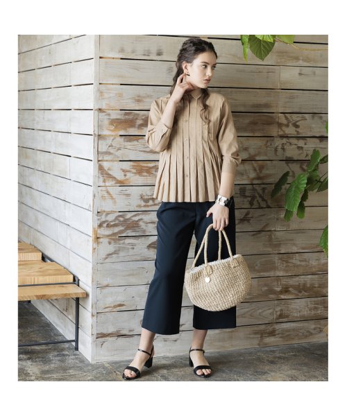 【S・Mサイズ】綿ローンソフトワッシャー　タックブラウス Mサイズ