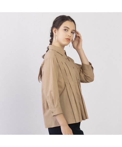 【S・Mサイズ】綿ローンソフトワッシャー　タックブラウス Mサイズ