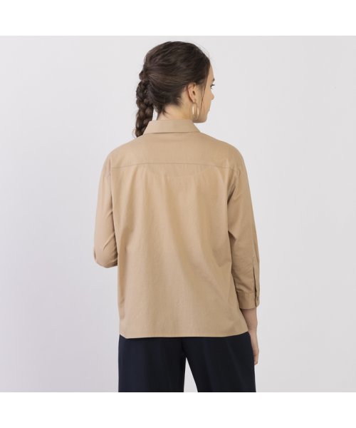 【S・Mサイズ】綿ローンソフトワッシャー　タックブラウス Mサイズ