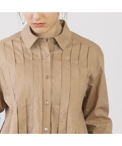 【S・Mサイズ】綿ローンソフトワッシャー　タックブラウス Mサイズ