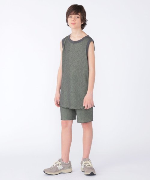 SHIPS KIDS(シップスキッズ)/【セットアップ対応商品】MOUN TEN.:160cm / バイカラー ワッフル タンクトップ/img09