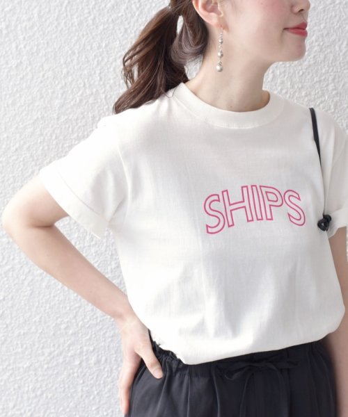SHIPS WOMEN(シップス　ウィメン)/* SHIPS ラウンド プリント ロゴ TEE ◇/img36