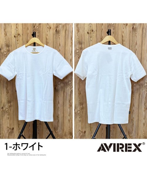 TopIsm(トップイズム)/AVIREX アビレックス Tシャツ メンズ 半袖 テレコリブ クルーネックTシャツ 無地 デイリーインナー カットソー/img03