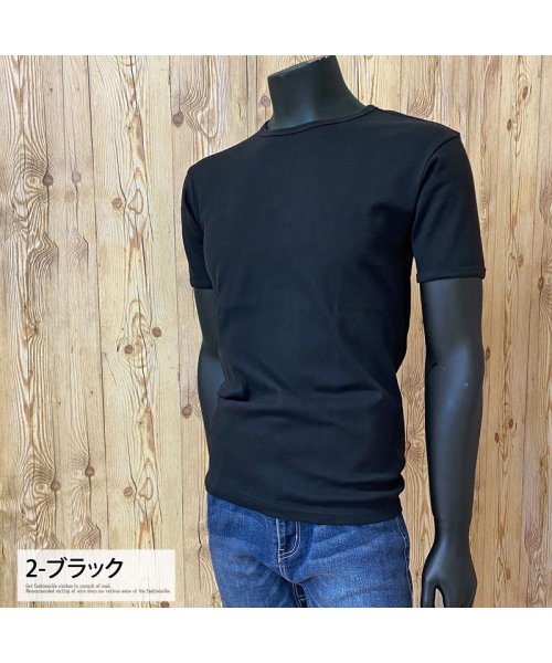 TopIsm(トップイズム)/AVIREX アビレックス Tシャツ メンズ 半袖 テレコリブ クルーネックTシャツ 無地 デイリーインナー カットソー/img04