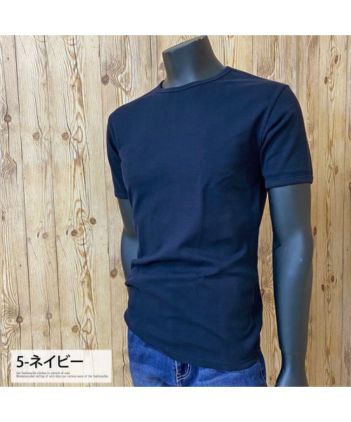 TopIsm(トップイズム)/AVIREX アビレックス Tシャツ メンズ 半袖 テレコリブ クルーネックTシャツ 無地 デイリーインナー カットソー/img10