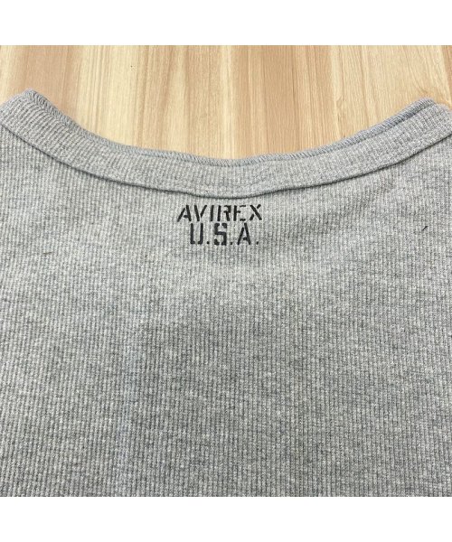 TopIsm(トップイズム)/AVIREX アビレックス Tシャツ メンズ 半袖 テレコリブ ヘンリーネックTシャツ 無地 デイリーインナー カットソー/img18