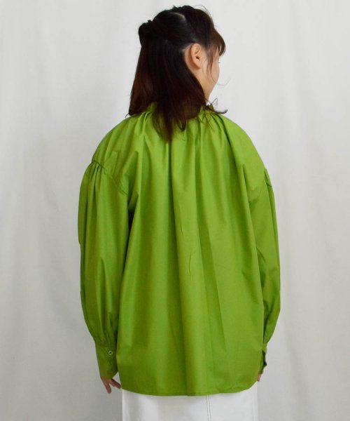 ARGO TOKYO(アルゴトウキョウ)/Volume Color Shirt 23046 裾リボンボリュームカラーブラウス 裾リボン　ボリューム　カラー　ブラウス　ギャザーブラウス　トップス　シャツ　/img04