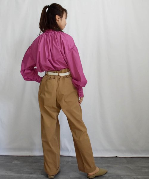 ARGO TOKYO(アルゴトウキョウ)/Volume Color Shirt 23046 裾リボンボリュームカラーブラウス 裾リボン　ボリューム　カラー　ブラウス　ギャザーブラウス　トップス　シャツ　/img25