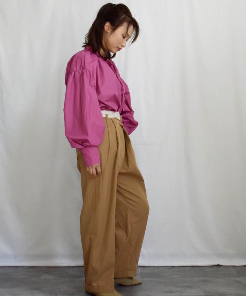 ARGO TOKYO(アルゴトウキョウ)/Volume Color Shirt 23046 裾リボンボリュームカラーブラウス 裾リボン　ボリューム　カラー　ブラウス　ギャザーブラウス　トップス　シャツ　/img39