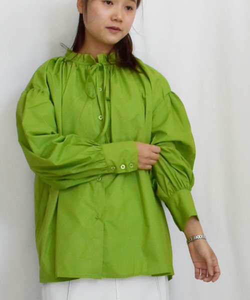 ARGO TOKYO(アルゴトウキョウ)/Volume Color Shirt 23046 裾リボンボリュームカラーブラウス 裾リボン　ボリューム　カラー　ブラウス　ギャザーブラウス　トップス　シャツ　/img40
