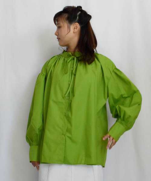 ARGO TOKYO(アルゴトウキョウ)/Volume Color Shirt 23046 裾リボンボリュームカラーブラウス 裾リボン　ボリューム　カラー　ブラウス　ギャザーブラウス　トップス　シャツ　/img41