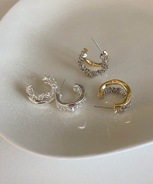 ARGO TOKYO(アルゴトウキョウ)/【SILVER925針】Comb Design Earring 26126 コンビデザインイヤリング　コンビ　イヤリング　ピアス　ゴールド　シルバー　メッキ/img04