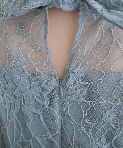 バックリボンシャーリングレース2wayドレス 