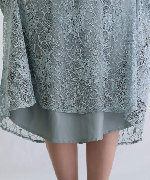 バックリボンシャーリングレース2wayドレス 