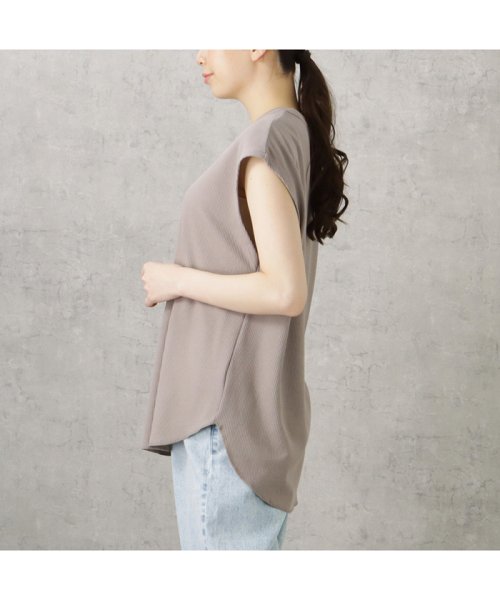 MAC HOUSE(women)(マックハウス（レディース）)/UNDERWRAPS アンダーラップス ワッフルフレンチスリーブTシャツ 10063－MH/img01