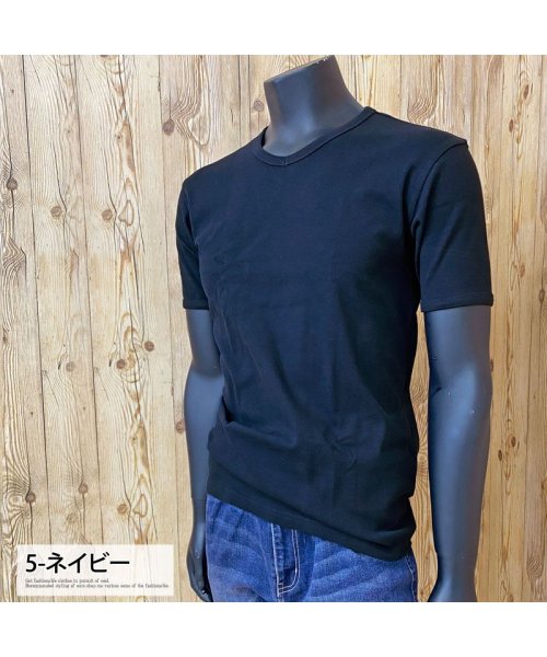 TopIsm(トップイズム)/AVIREX アビレックス Tシャツ メンズ 半袖 テレコリブ VネックTシャツ 無地 デイリーインナー カットソー/img10