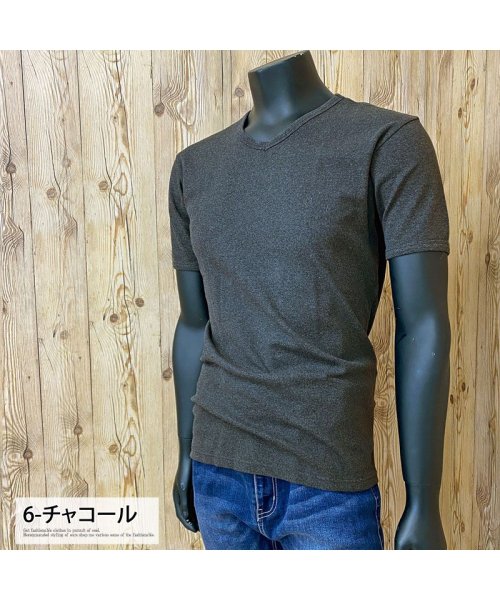 TopIsm(トップイズム)/AVIREX アビレックス Tシャツ メンズ 半袖 テレコリブ VネックTシャツ 無地 デイリーインナー カットソー/img12