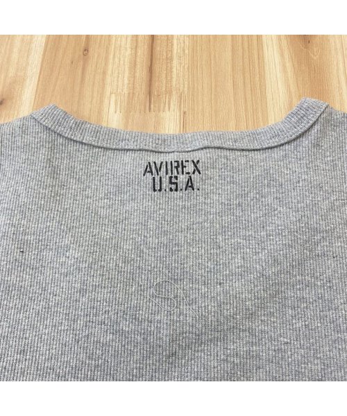 TopIsm(トップイズム)/AVIREX アビレックス Tシャツ メンズ 半袖 テレコリブ VネックTシャツ 無地 デイリーインナー カットソー/img18