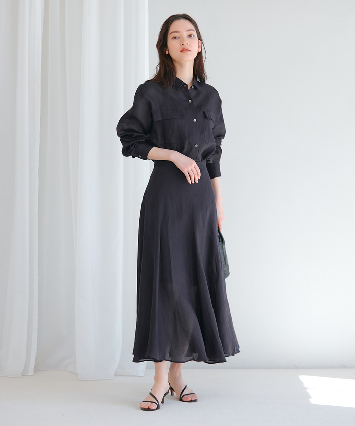 【雑誌掲載】【洗える】ラミーサーキュラースカート/セットアップ対応