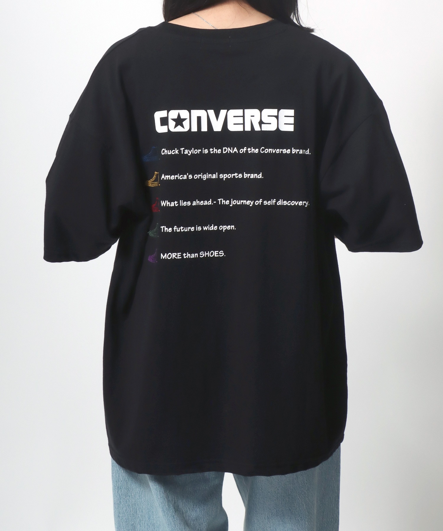 ★【CONVERSE】コンバース バックプリント Tシャツ 半袖 メンズ レディース カジュアル スニーカー