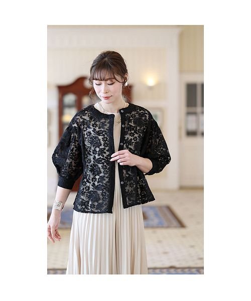 Sawa a la mode(サワアラモード)/優美な刺繍のふんわり袖シアーシャツ/img26