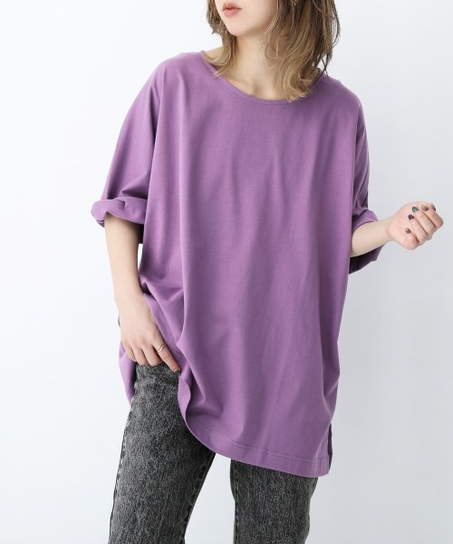 osharewalker(オシャレウォーカー)/『汗ジミ防止ゆるっとUネックTシャツ』Tシャツ レディース 春夏 半袖 カットソー  無地 五分袖 七分袖 綿100% コットン シンプル 着回し 汗ジミ防止/img44