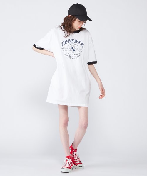 TOMMY JEANS(トミージーンズ)/オーバーサイズロゴリンガーTシャツワンピース/img01