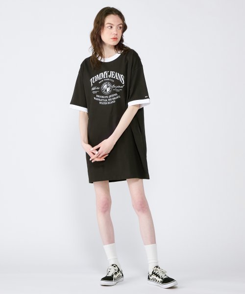 TOMMY JEANS(トミージーンズ)/オーバーサイズロゴリンガーTシャツワンピース/img02