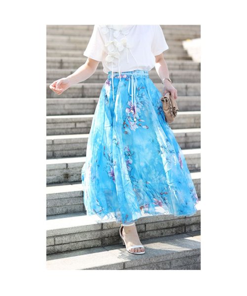 Sawa a la mode(サワアラモード)/花びら浮かぶ水彩フレアロングスカート/img05