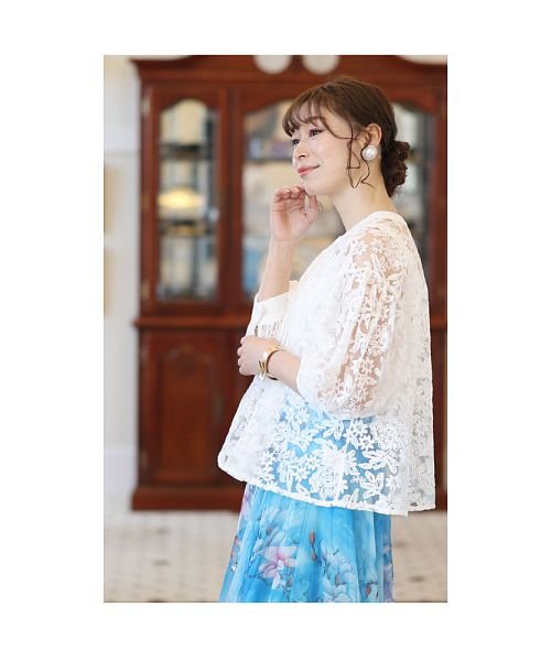 Sawa a la mode(サワアラモード)/優美な刺繍のふんわり袖シアーシャツ/img02