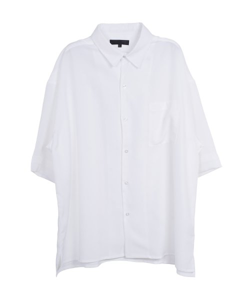 JIGGYS SHOP(ジギーズショップ)/とろみ5分袖シャツ / 半袖 メンズ カジュアルシャツ 白シャツ シャツ トップス ビッグシルエット オーバーサイズ/img06
