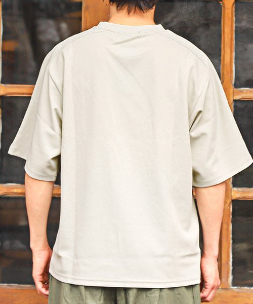 LUXSTYLE(ラグスタイル)/梨地クルーネック半袖ビッグTシャツ/Tシャツ 半袖 メンズ BIGTシャツ ビッグシルエット 無地/img01