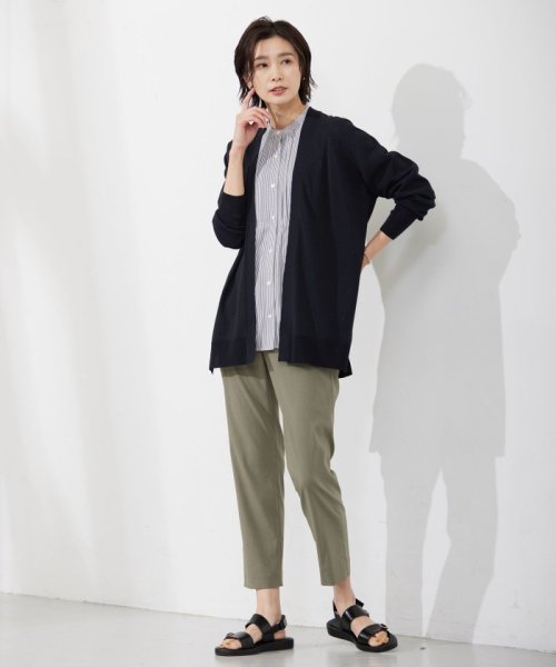 J.PRESS LADIES（LARGE SIZE）(J．プレス　レディス（大きいサイズ）)/【洗える】 コットンアセVis ストライプ バンドカラー ブラウス/img03