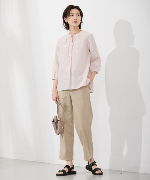 J.PRESS LADIES（LARGE SIZE）(J．プレス　レディス（大きいサイズ）)/【洗える】コットンアセVis ストライプ ギャザー ブラウス/img02