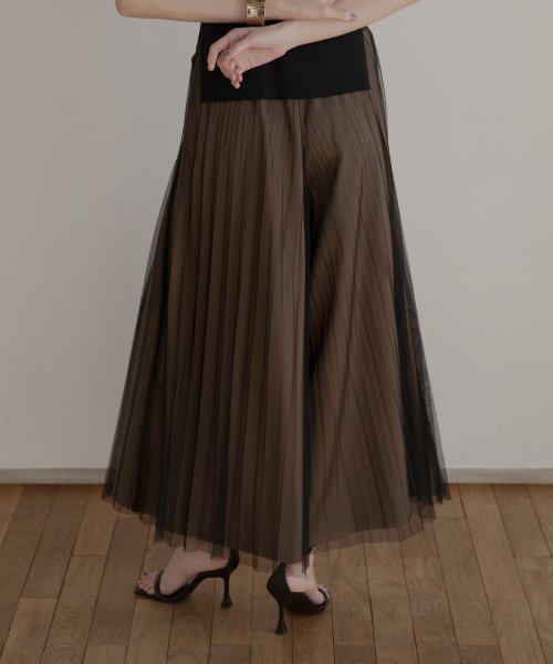 MIELI INVARIANT(ミエリ インヴァリアント)/Tulle Layer Pleat Pants/img05