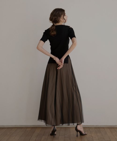 MIELI INVARIANT(ミエリ インヴァリアント)/Tulle Layer Pleat Pants/img09