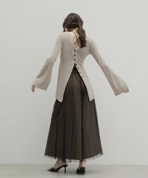 MIELI INVARIANT(ミエリ インヴァリアント)/Tulle Layer Pleat Pants/img10