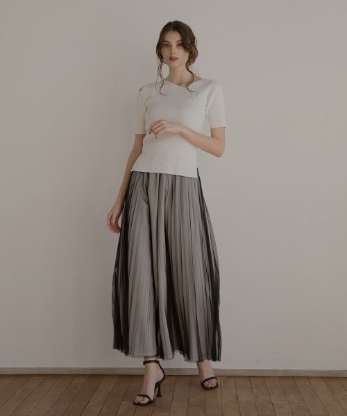 MIELI INVARIANT(ミエリ インヴァリアント)/Tulle Layer Pleat Pants/img11