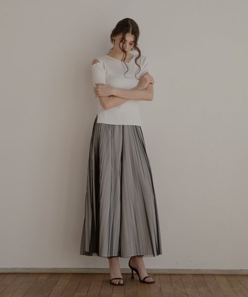 MIELI INVARIANT(ミエリ インヴァリアント)/Tulle Layer Pleat Pants/img12