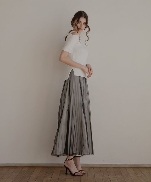 MIELI INVARIANT(ミエリ インヴァリアント)/Tulle Layer Pleat Pants/img13