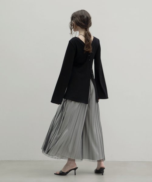 MIELI INVARIANT(ミエリ インヴァリアント)/Tulle Layer Pleat Pants/img14
