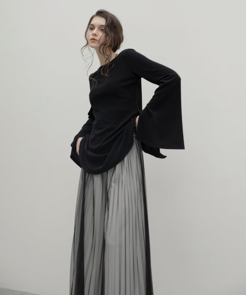 MIELI INVARIANT(ミエリ インヴァリアント)/Tulle Layer Pleat Pants/img15
