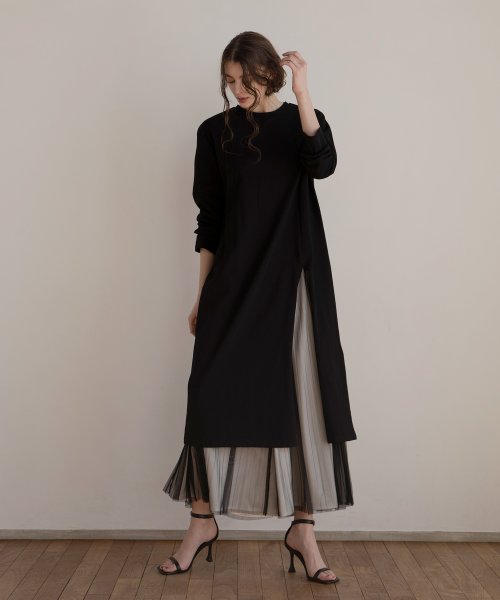 MIELI INVARIANT(ミエリ インヴァリアント)/Tulle Layer Pleat Pants/img27